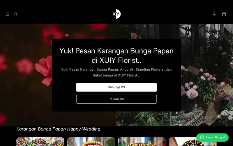 Screenshot website XUIY Florist