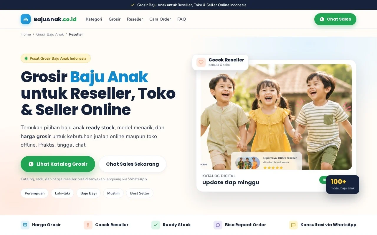 Screenshot website BajuAnak.co.id