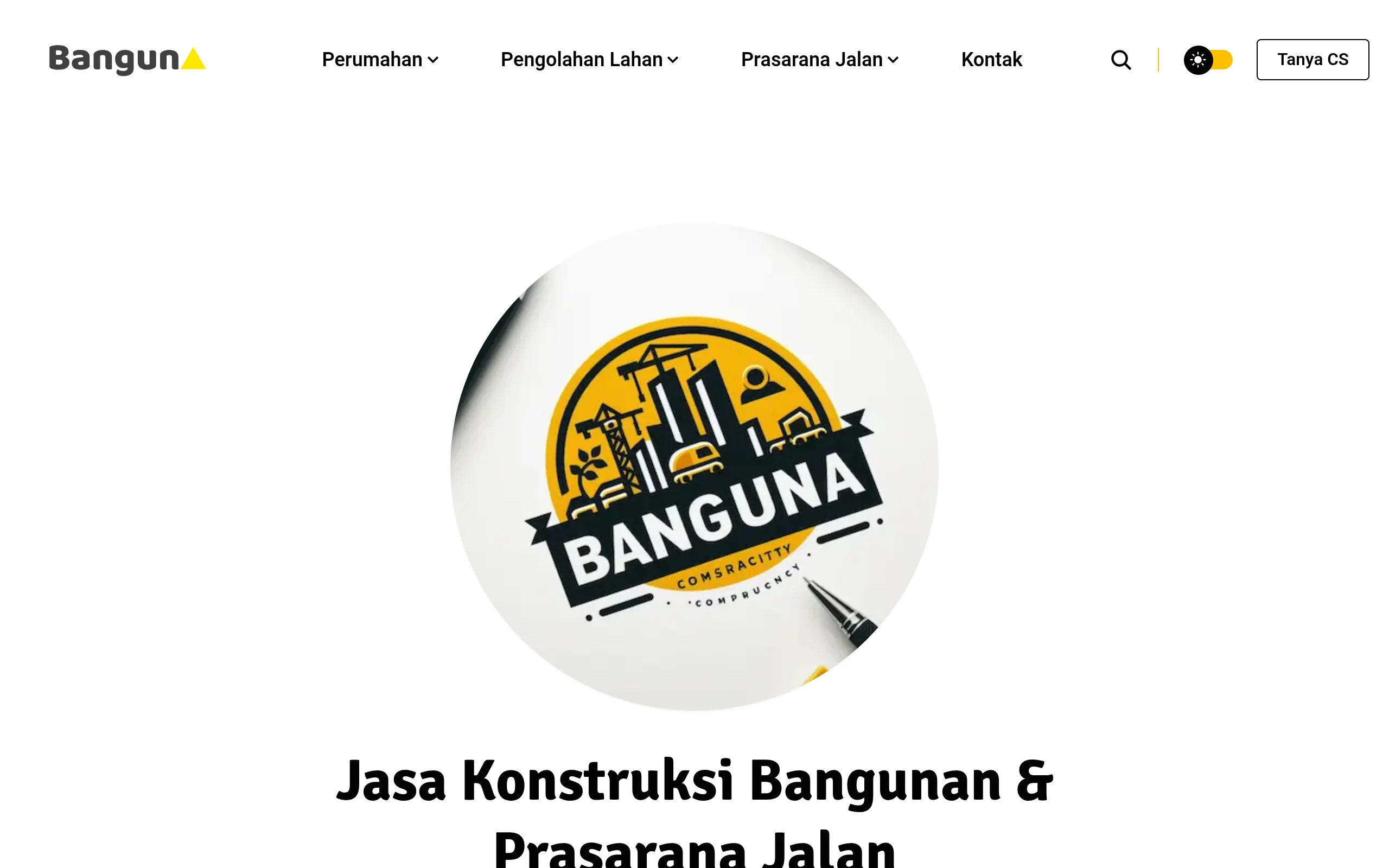 Screenshot website Banguna Konstruksi
