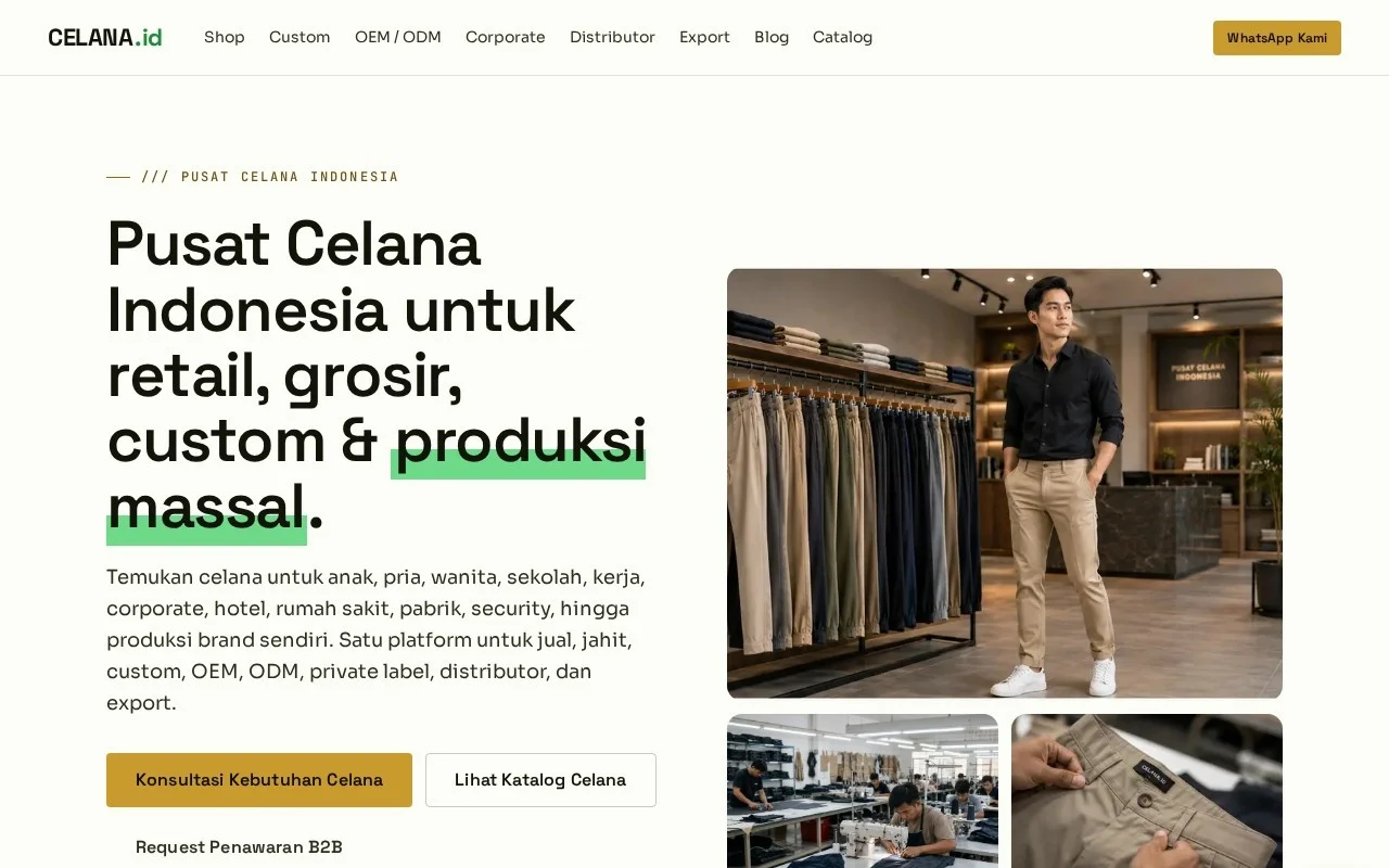 Screenshot website CELANA.id