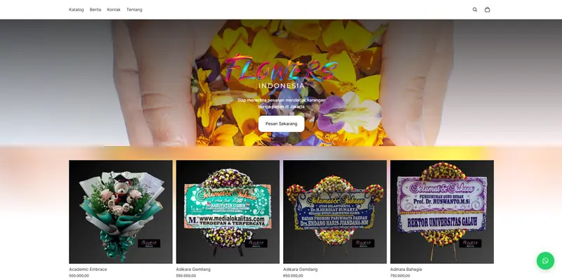 Screenshot website Flowers Indonesia