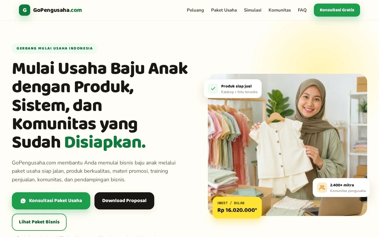 Screenshot website GoPengusaha