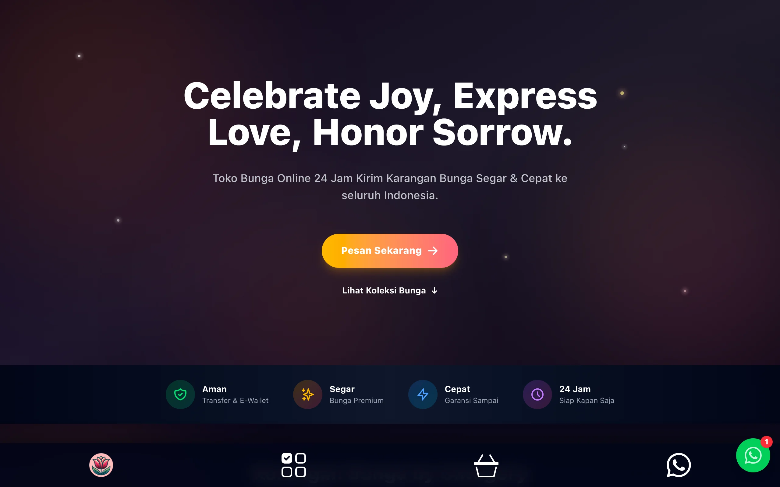 Screenshot website Tulip Florist - Toko Bunga Ciamis
