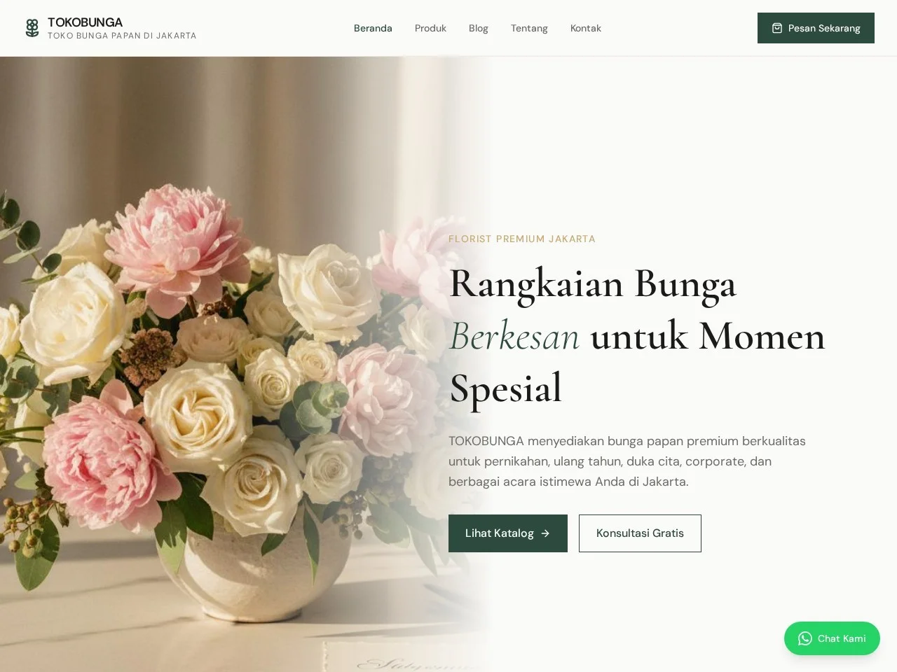 Screenshot website TokoBunga.org - Florist